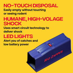 Victor Rat Zapper LED indicator lights with green catch notification and battery alert