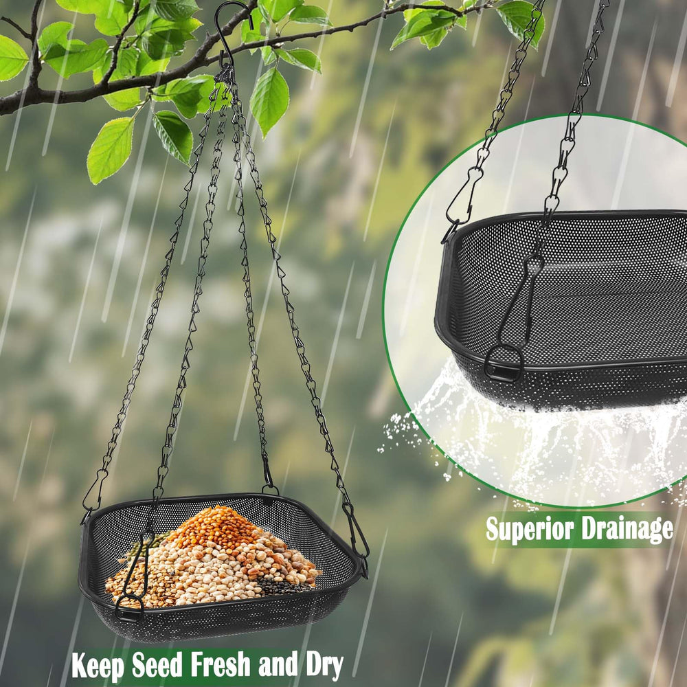 VIHSIPR platform feeder in use with cardinals and finches feeding together