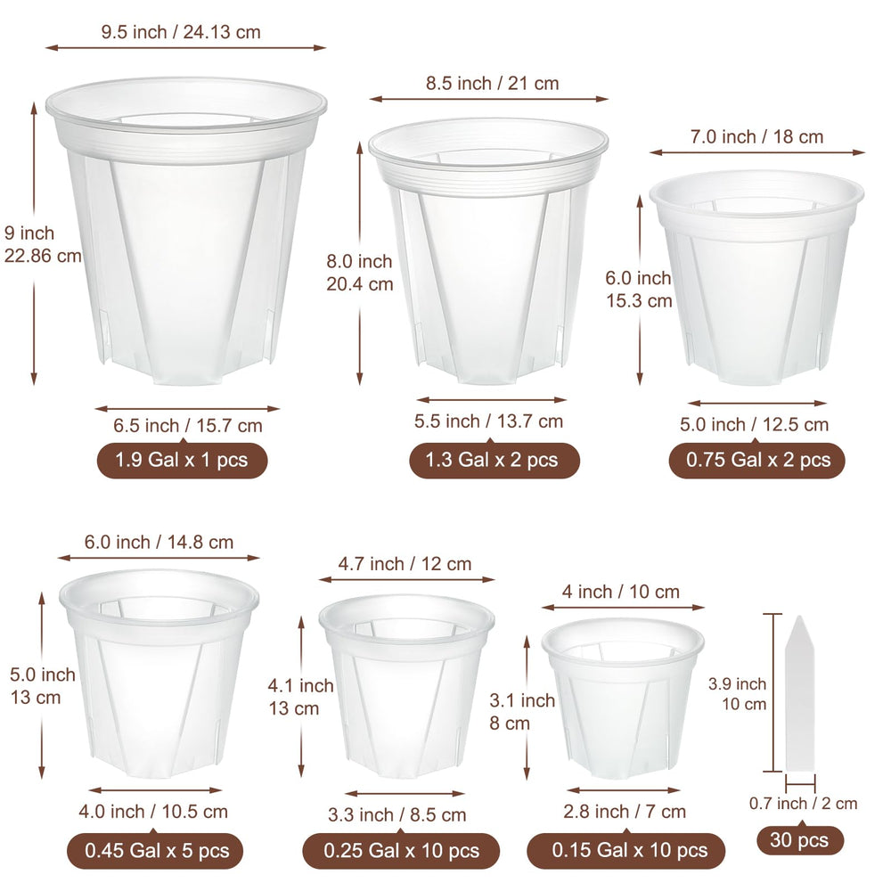 VIOBEPASS close-up of translucent pot wall revealing soil and root visibility benefit