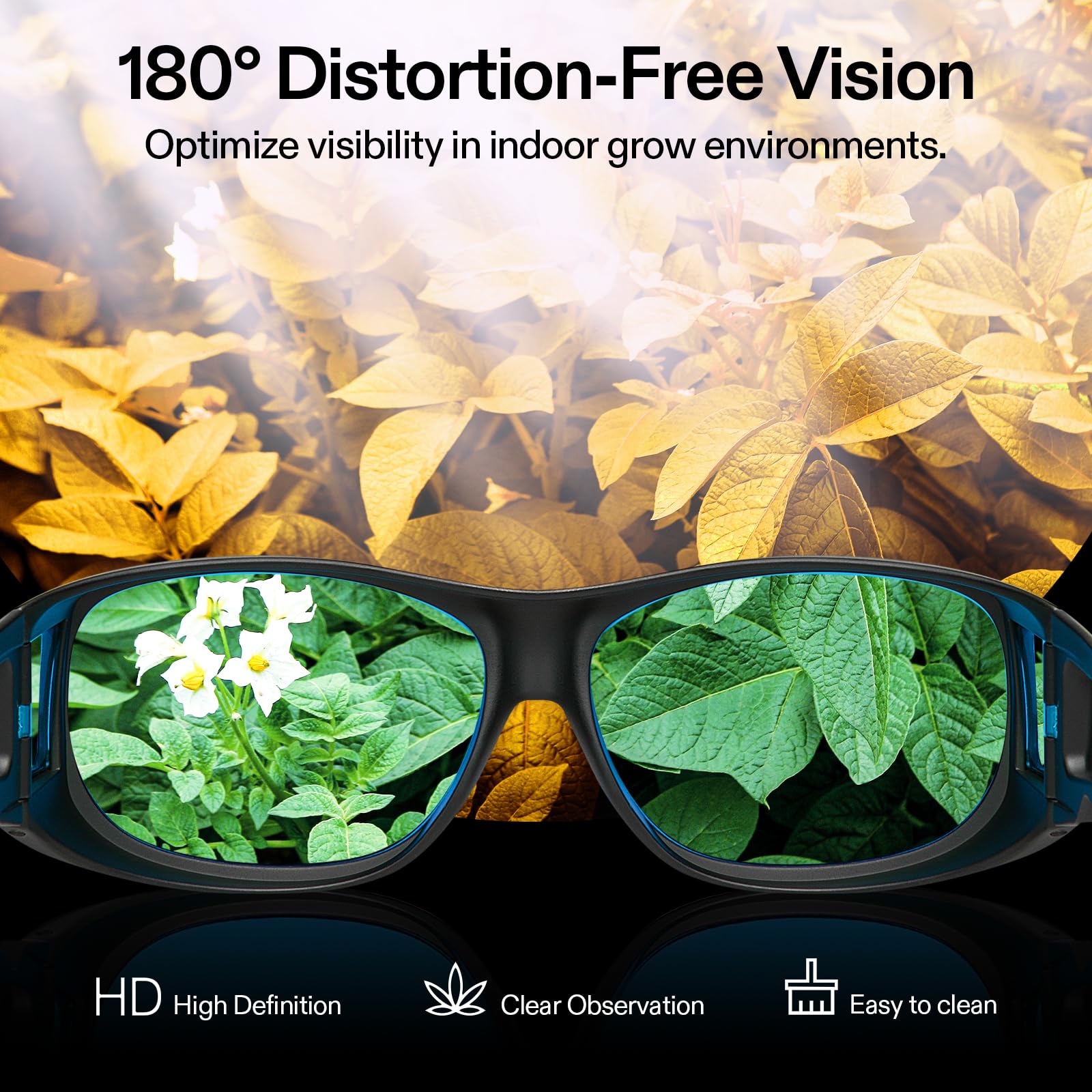 VIVOSUN close-up of lens curvature demonstrating distortion-free clarity benefit