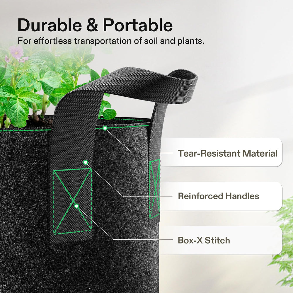 VIVOSUN side profile showing breathable fabric drainage to prevent waterlogging
