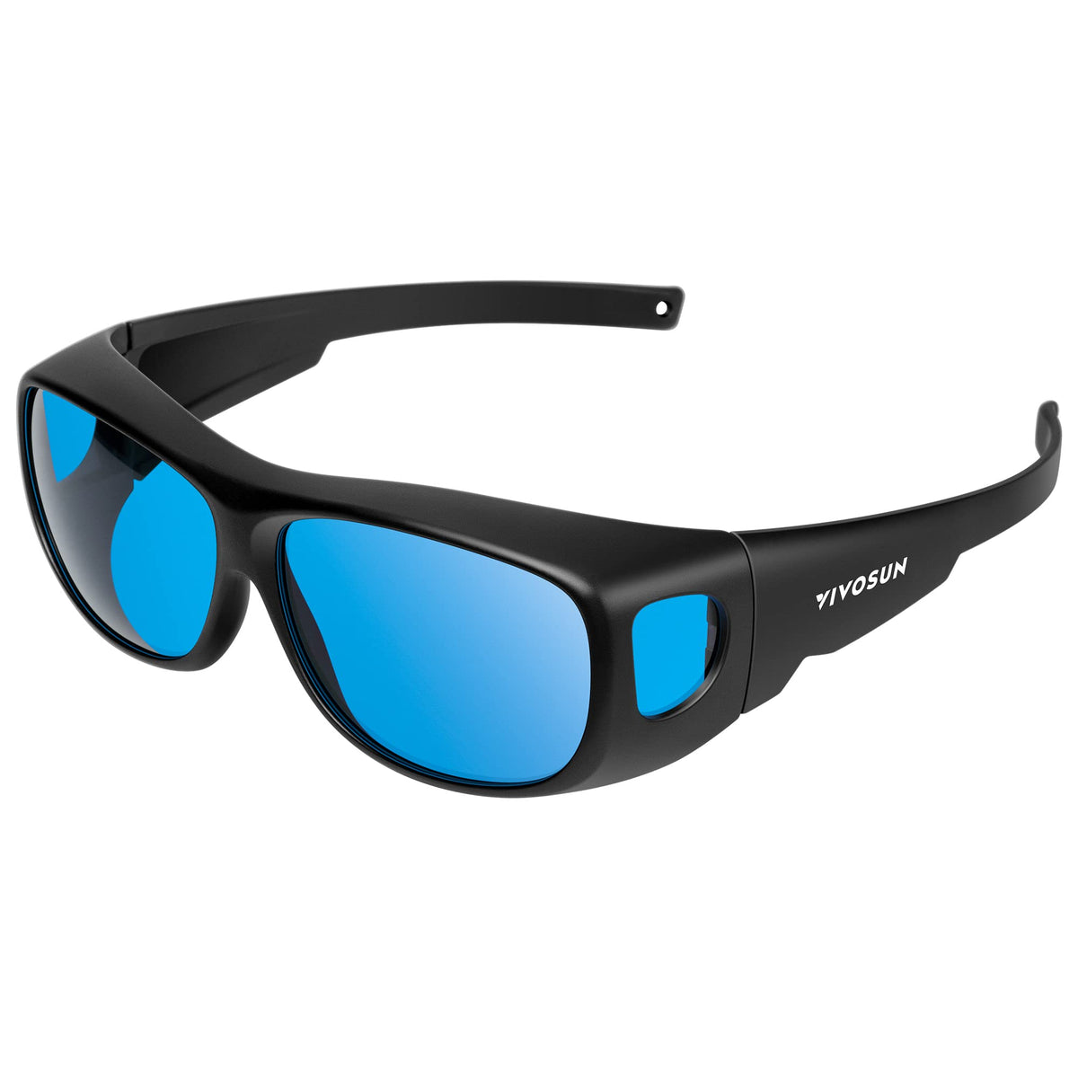 VIVOSUN front view goggles showing blue lenses and full-face coverage benefit