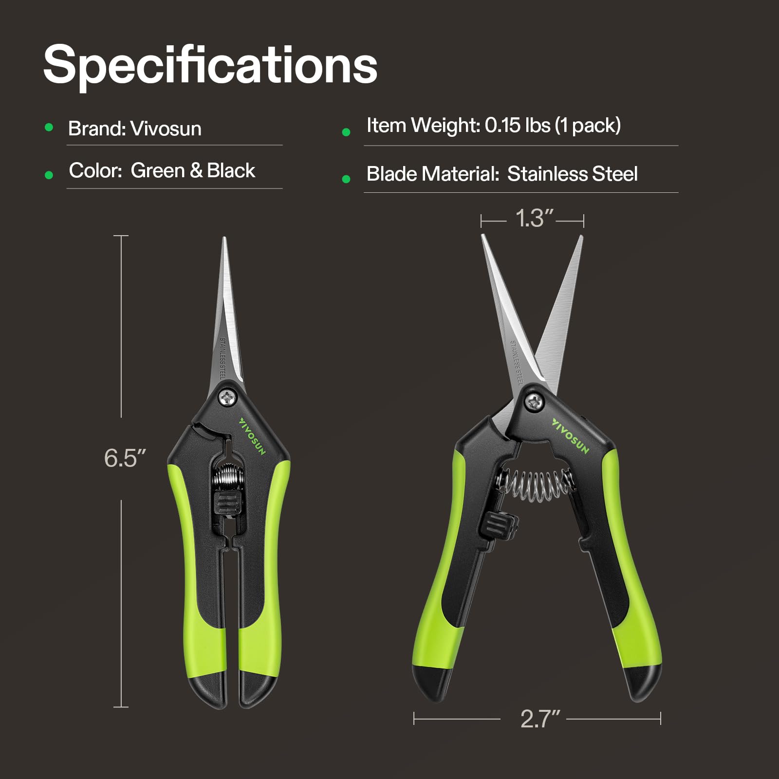 VIVOSUN ergonomic grip detail reducing hand strain for longer pruning sessions