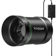 VIVOSUN front view showing compact fan and quiet performance