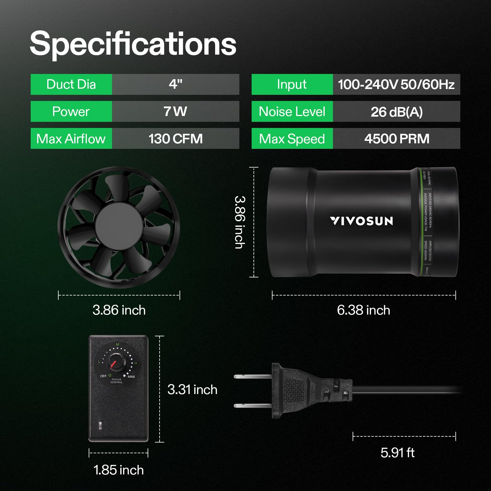 VIVOSUN size comparison with hand showing compact space-saving benefit
