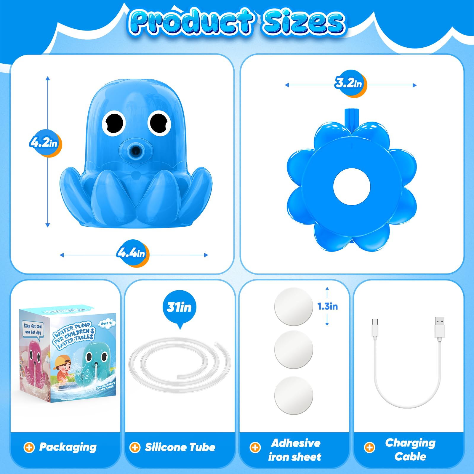 Vktmuhd pump next to toy figure indicating compact size and portability