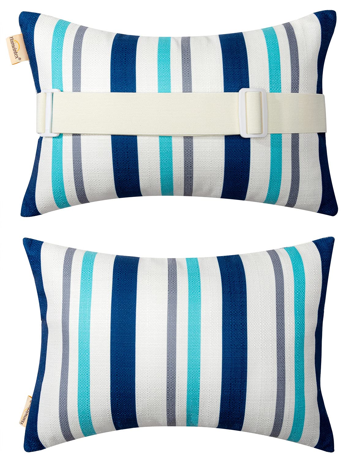 vmgreen pillow front view on chaise lounge for improved neck support