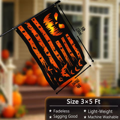 VOZUN flag displayed on a porch creating Halloween curb appeal