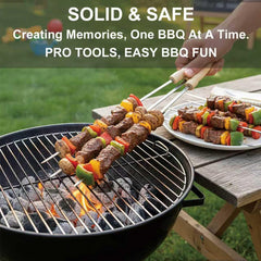 vriysei pointed tip piercing meat and vegetables for easy skewering and prepping