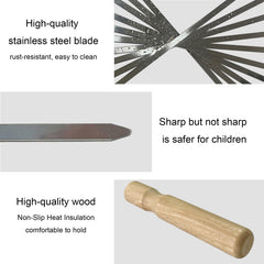 vriysei wooden handle close-up showing ergonomic grip and heat insulation benefit