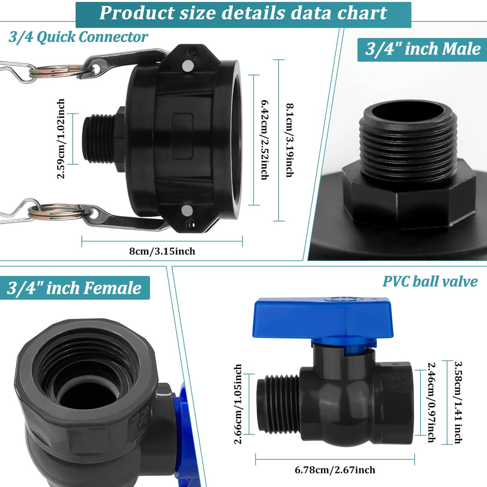 Vtenyeo heavy-duty ball valve and 3/4" thread for easy flow control