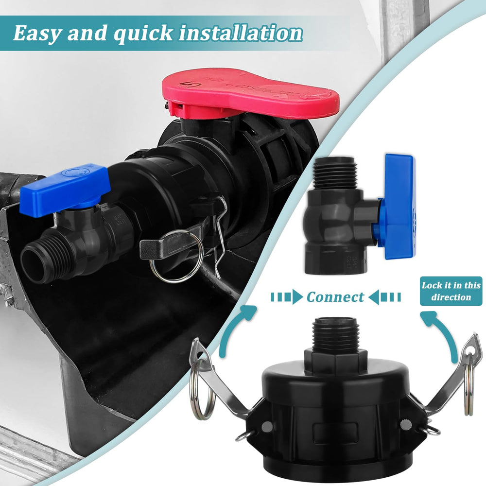 Vtenyeo cam levers locked into IBC valve groove for strong engagement