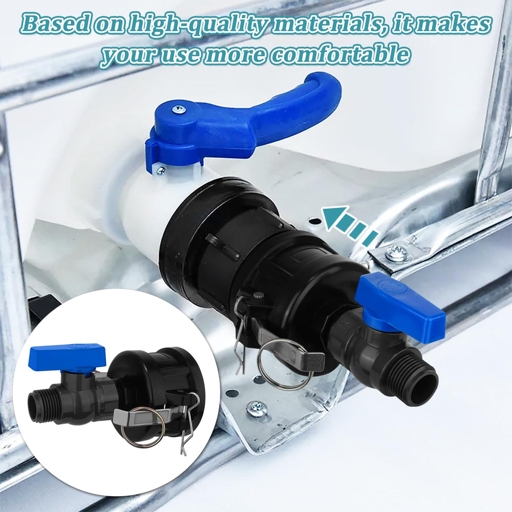 Vtenyeo adapter in use with garden hose for irrigation and filling