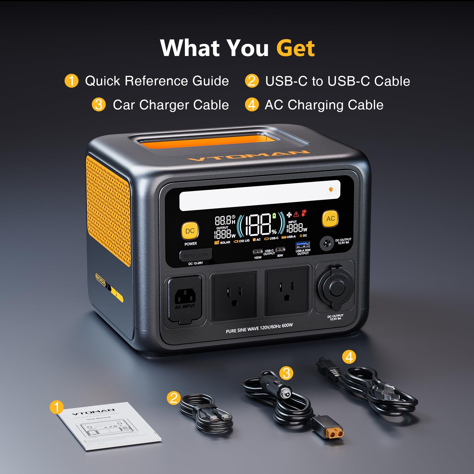 VTOMAN Jump 600X LED light modes demonstrating adjustable illumination