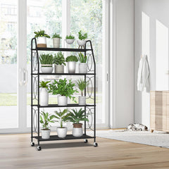 VyGrow caster wheel locked under stand demonstrating mobility and secure placement