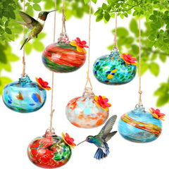 VZZNN glass feeder front view showing bright colors and benefit of visibility