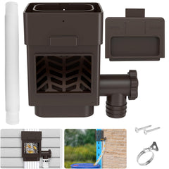 WADEO front view installed on downspout showing easy water collection benefit