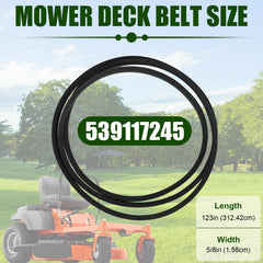 Wadoy belt laid flat showing 5/8 x 123 size for accurate fit confirmation