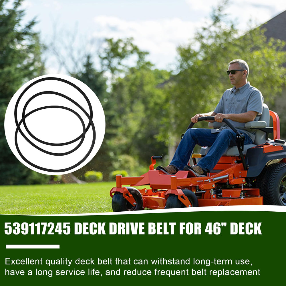 Wadoy belt on riding mower in use illustrating restored cutting performance