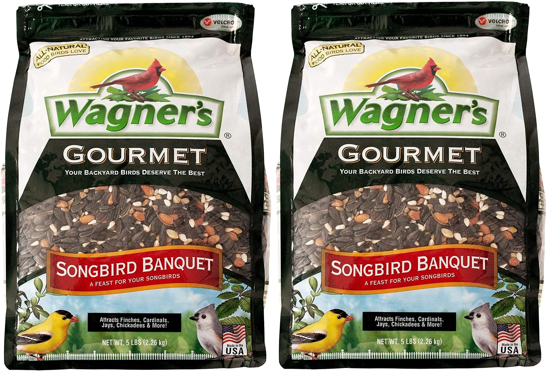 Wagner's front of bag showing Songbird Banquet branding and ingredient highlights increases buyer confidence