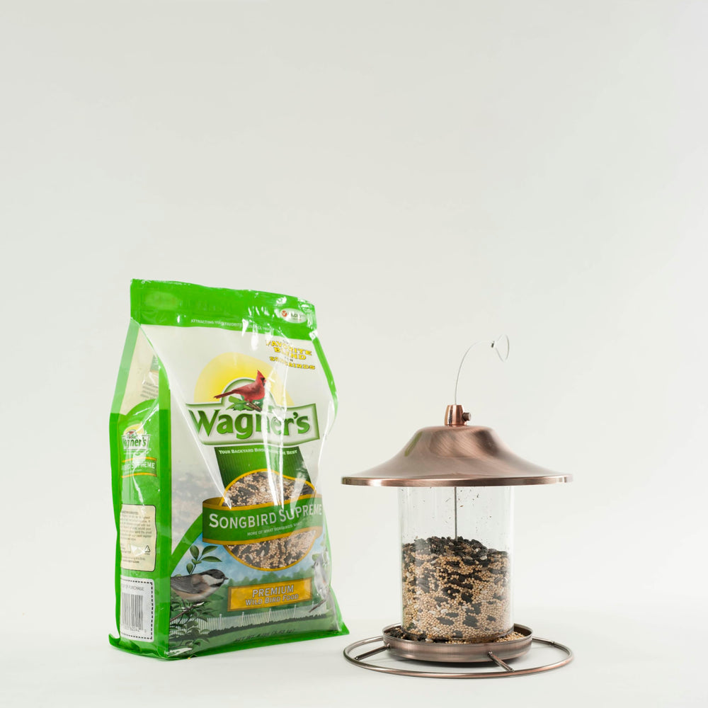 Wagner's 8-pound bag next to a household item for size and serving reference