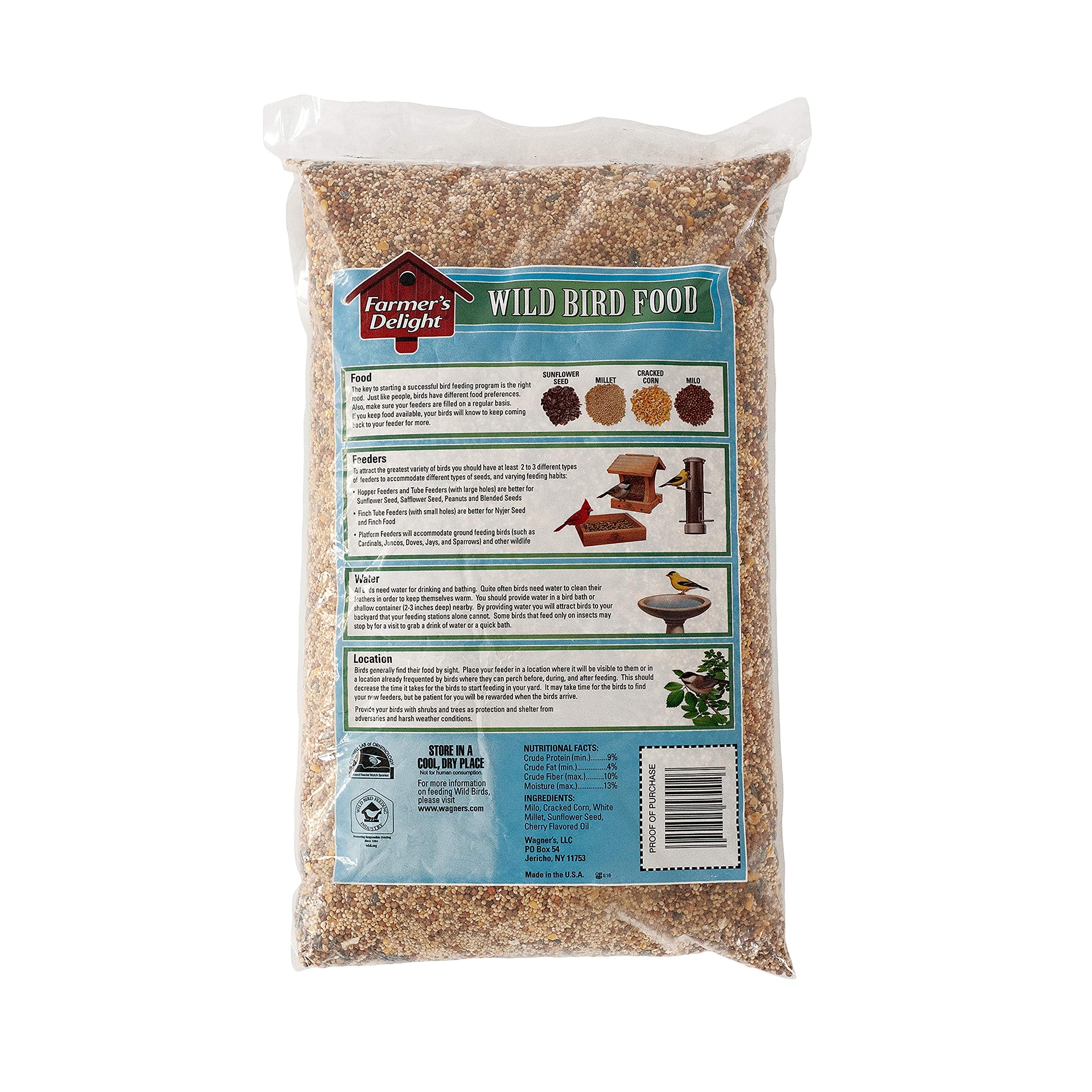 Wagner's closeup of seed blend texture highlighting grains for bird appeal