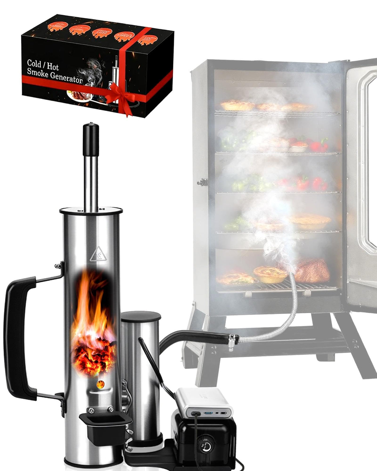 Walpreson front view smoke tube showing compact stainless design and portability benefit
