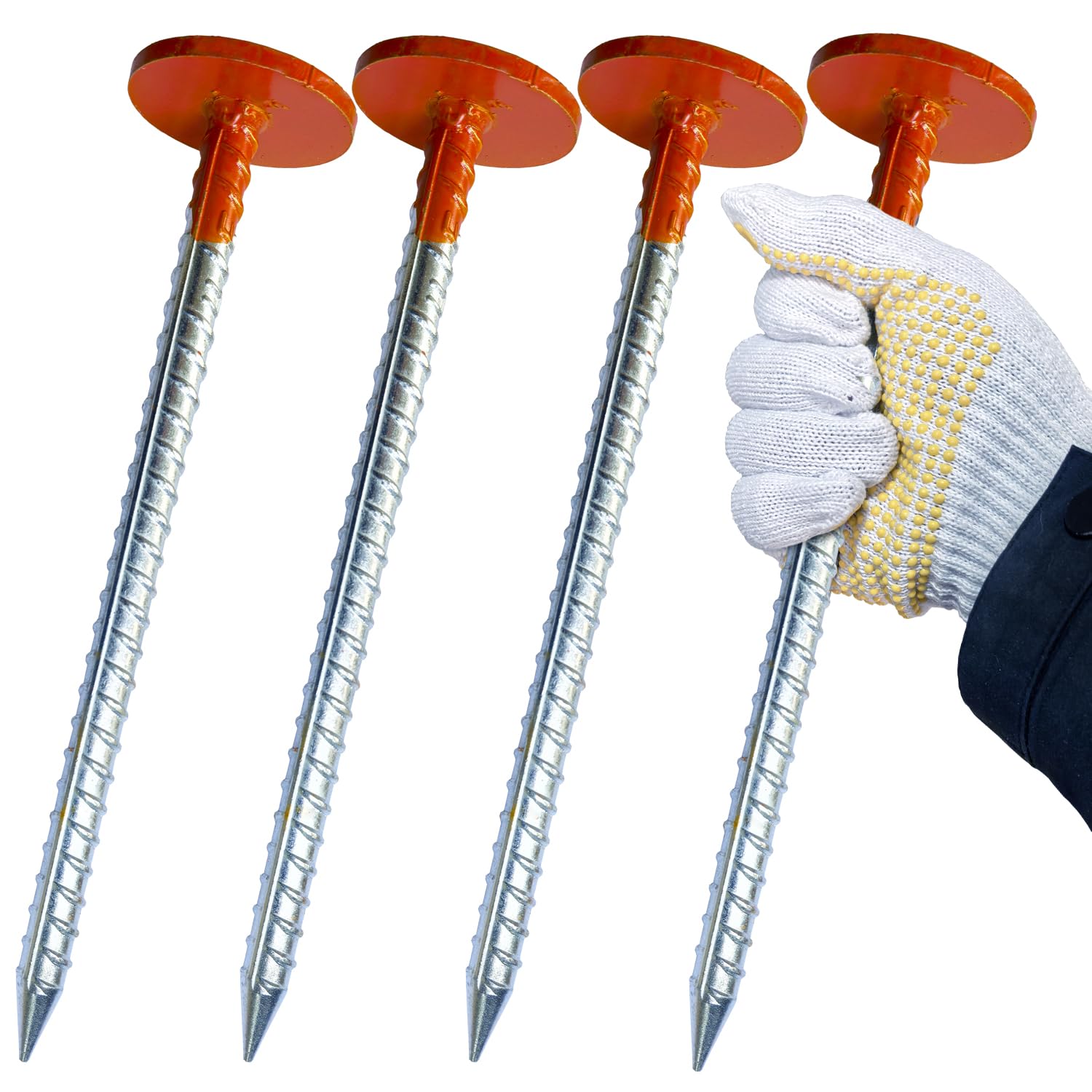 WANSRUYI front packaging view showing four orange rebar stakes for clear identification and quick use