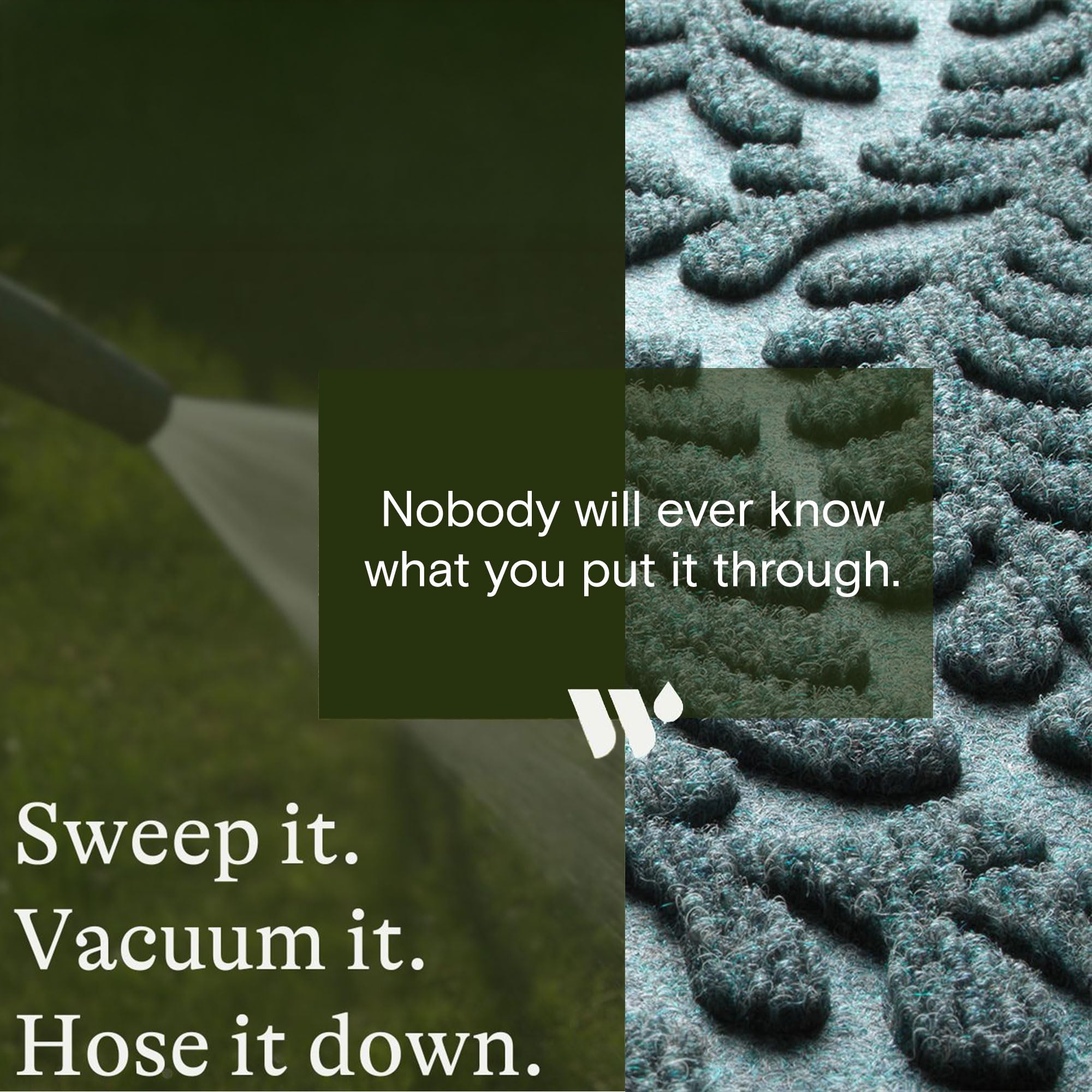 WaterHog Boxwood fiber detail highlighting PET texture and scraping effectiveness