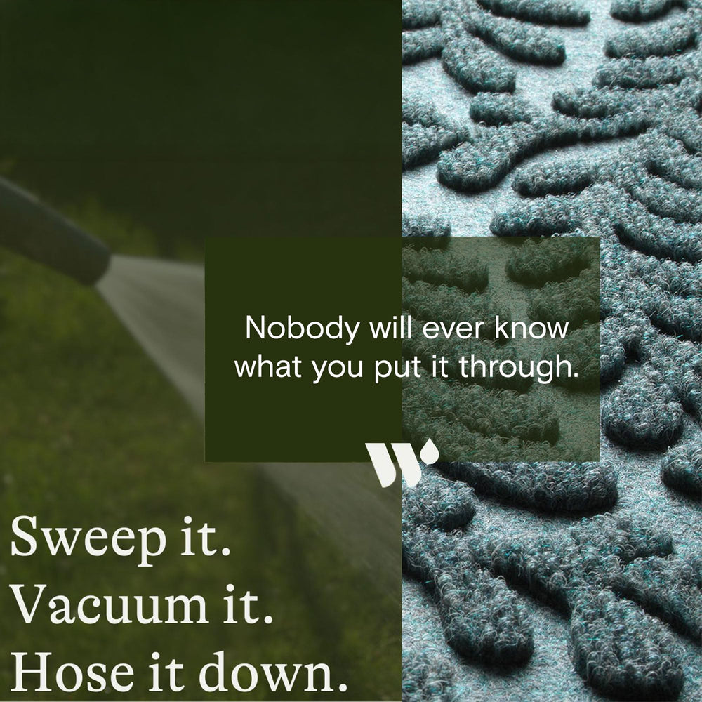 WaterHog Boxwood fiber detail highlighting PET texture and scraping effectiveness