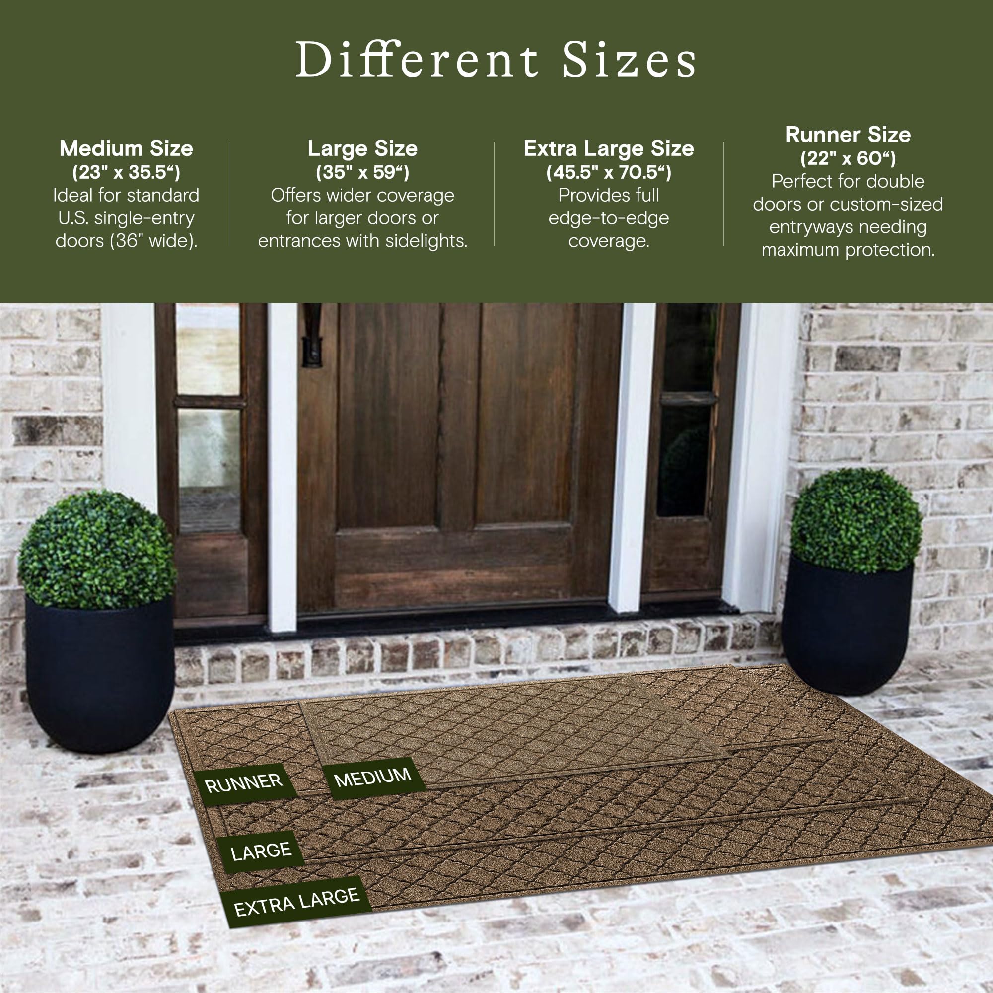 WaterHog Cordova rubber backing preventing slips and movement