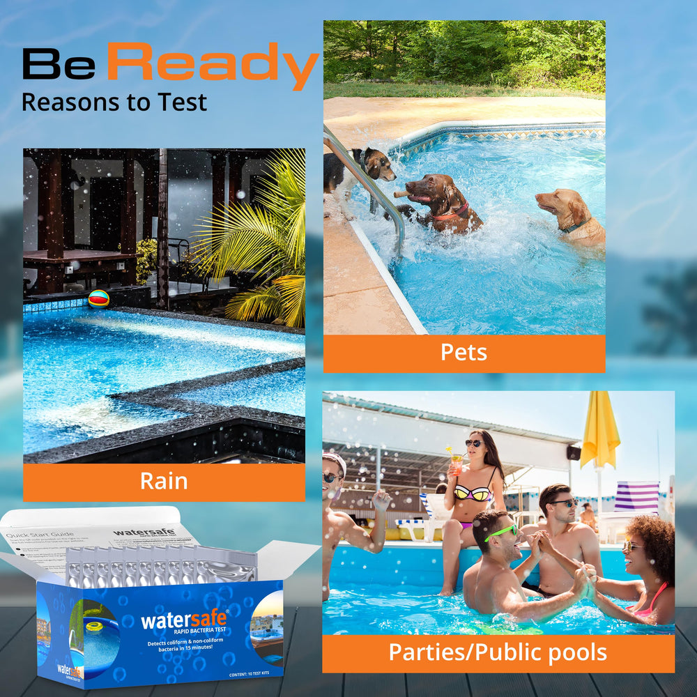 Watersafe test used at backyard pool illustrating practical pre-swim screening