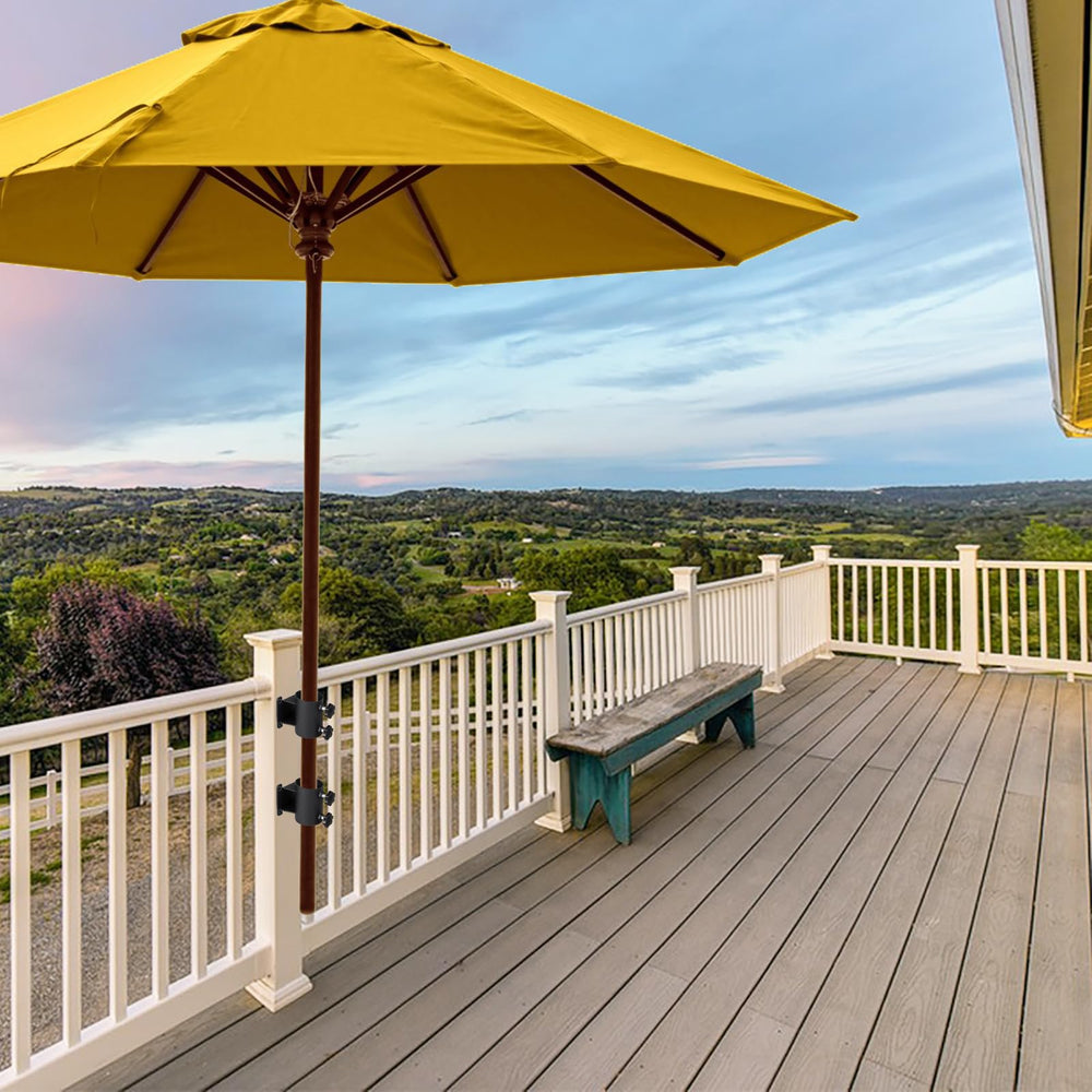 Wdwlbsm lifestyle balcony setup with parasol showing space-saving benefit