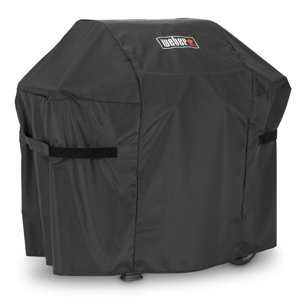 Weber fastening strap detail demonstrating secure fit and wind resistance