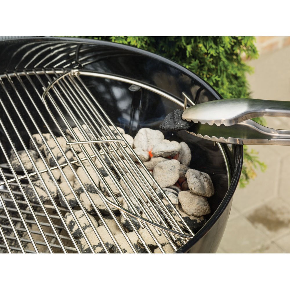 Weber porcelain-enameled lid close-up showing finish that retains heat and resists peeling