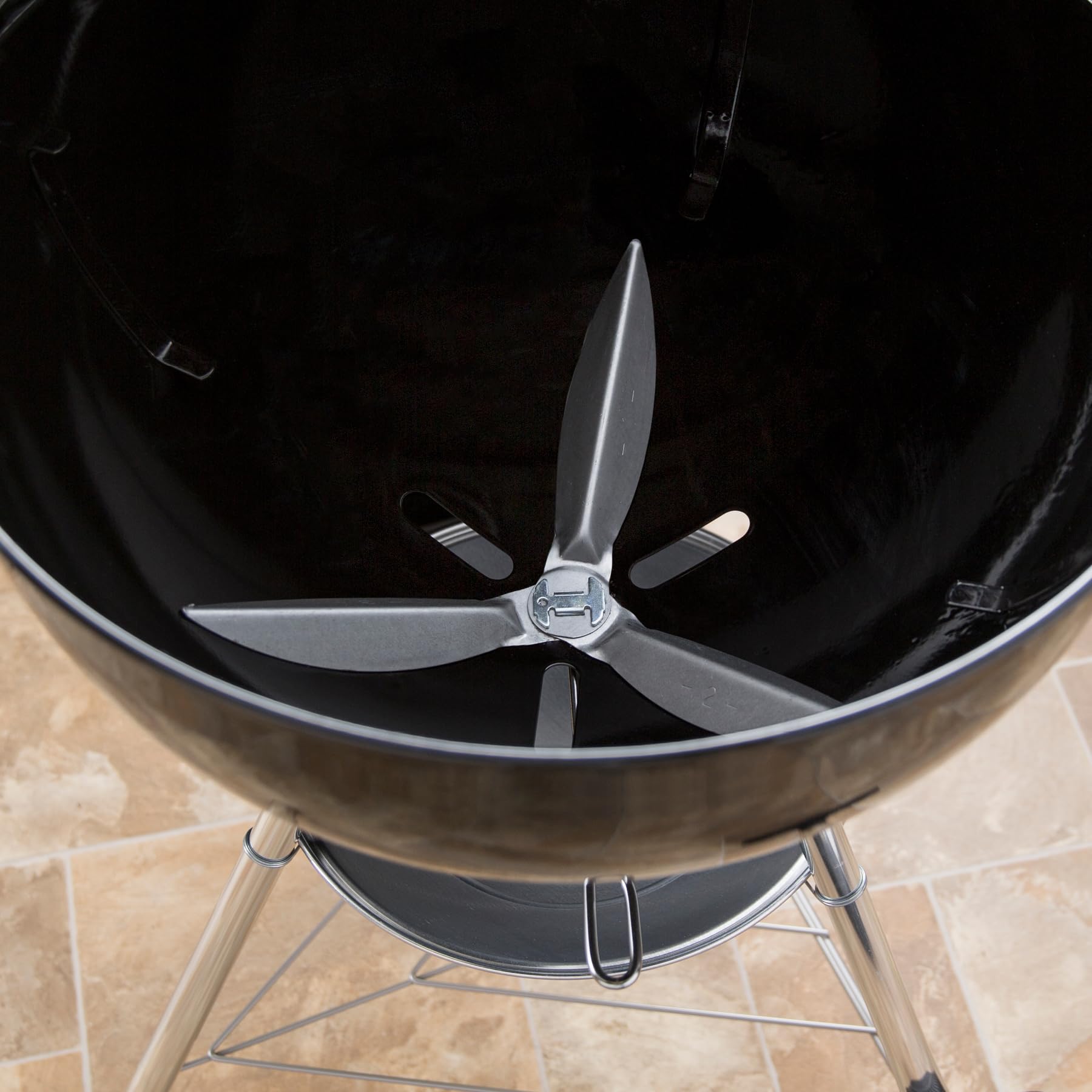 Weber damper blades close-up showing aluminum finish and corrosion resistance
