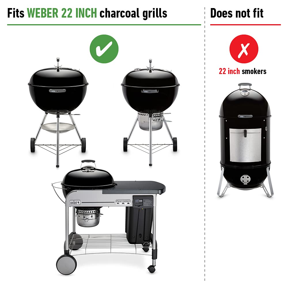 Weber kit installed inside grill demonstrating restored ash sweep and cleaner bowl