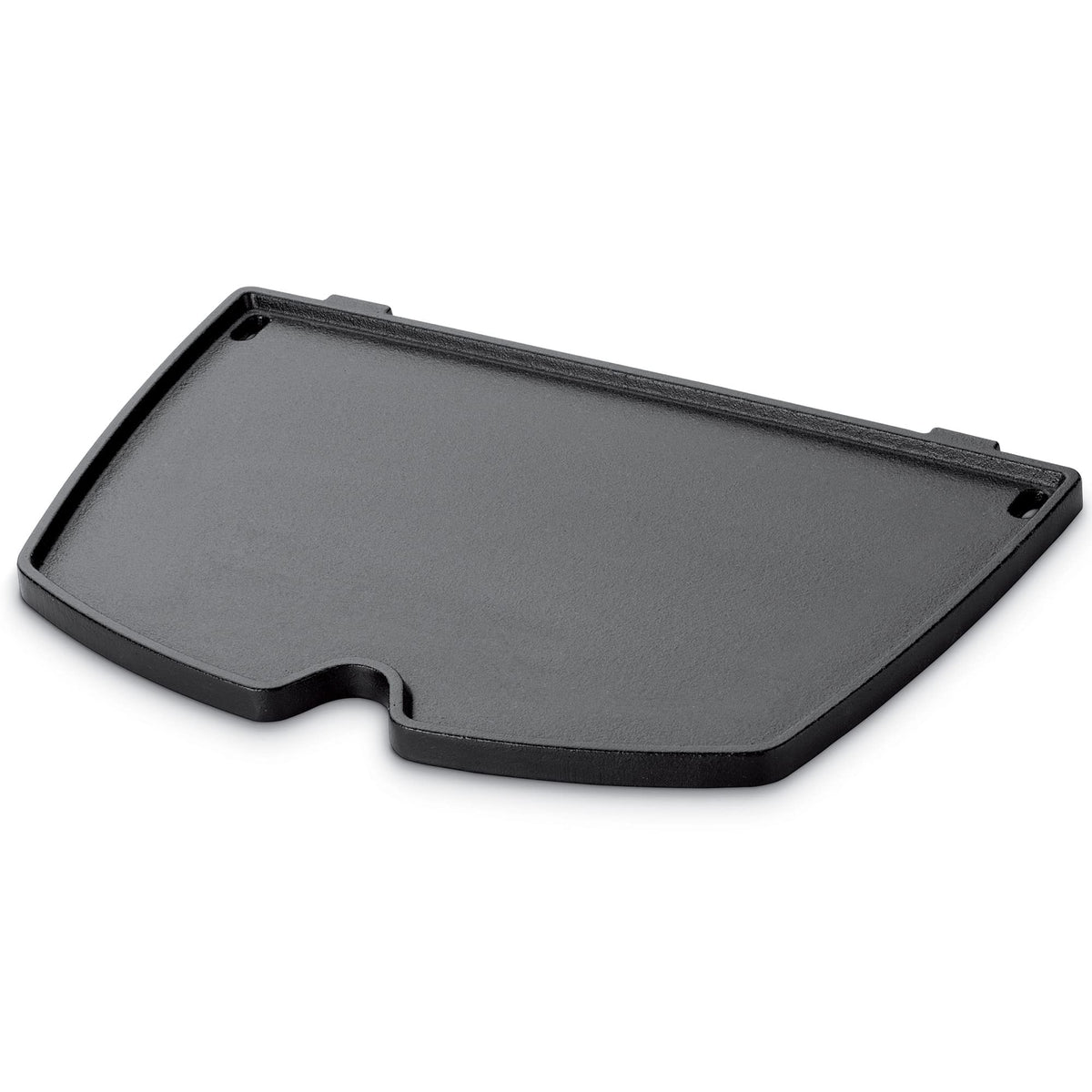 Weber griddle front view showing flat top and even cooking area for versatility
