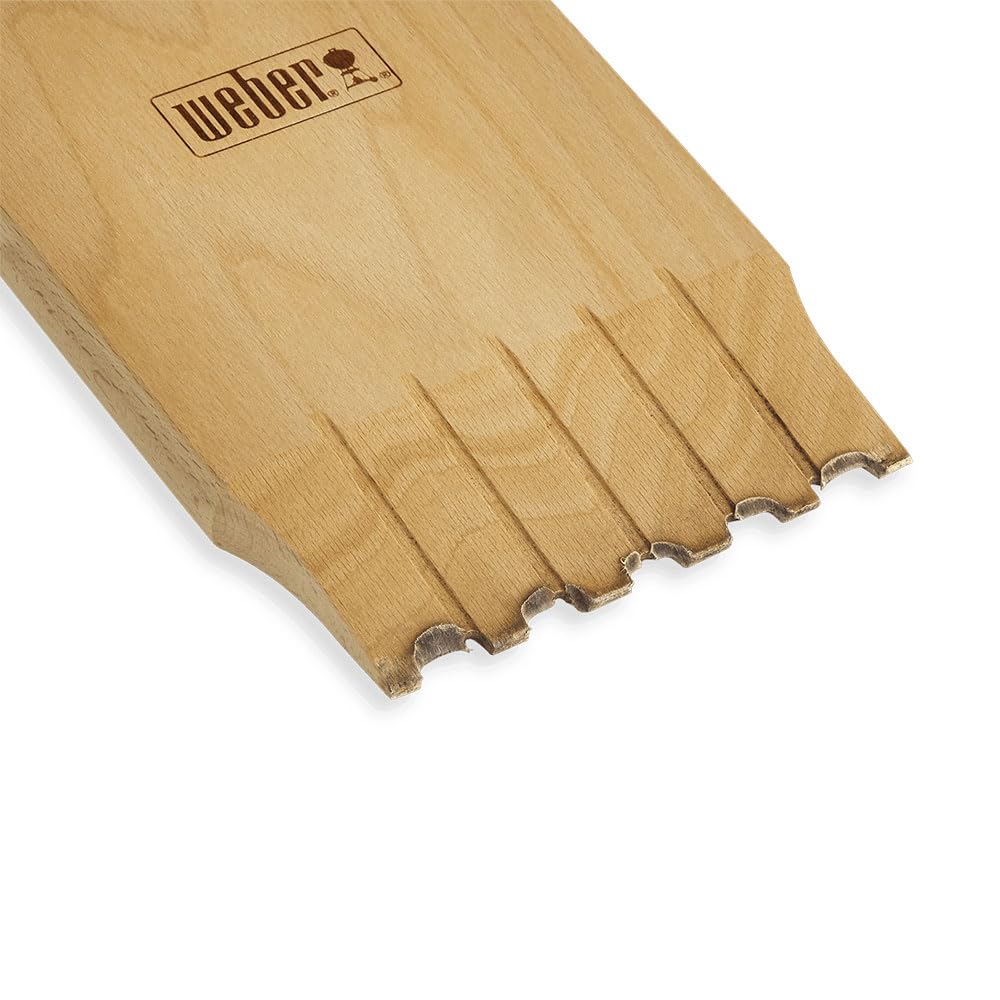 Weber wood scraper beside ruler for scale showing practical size
