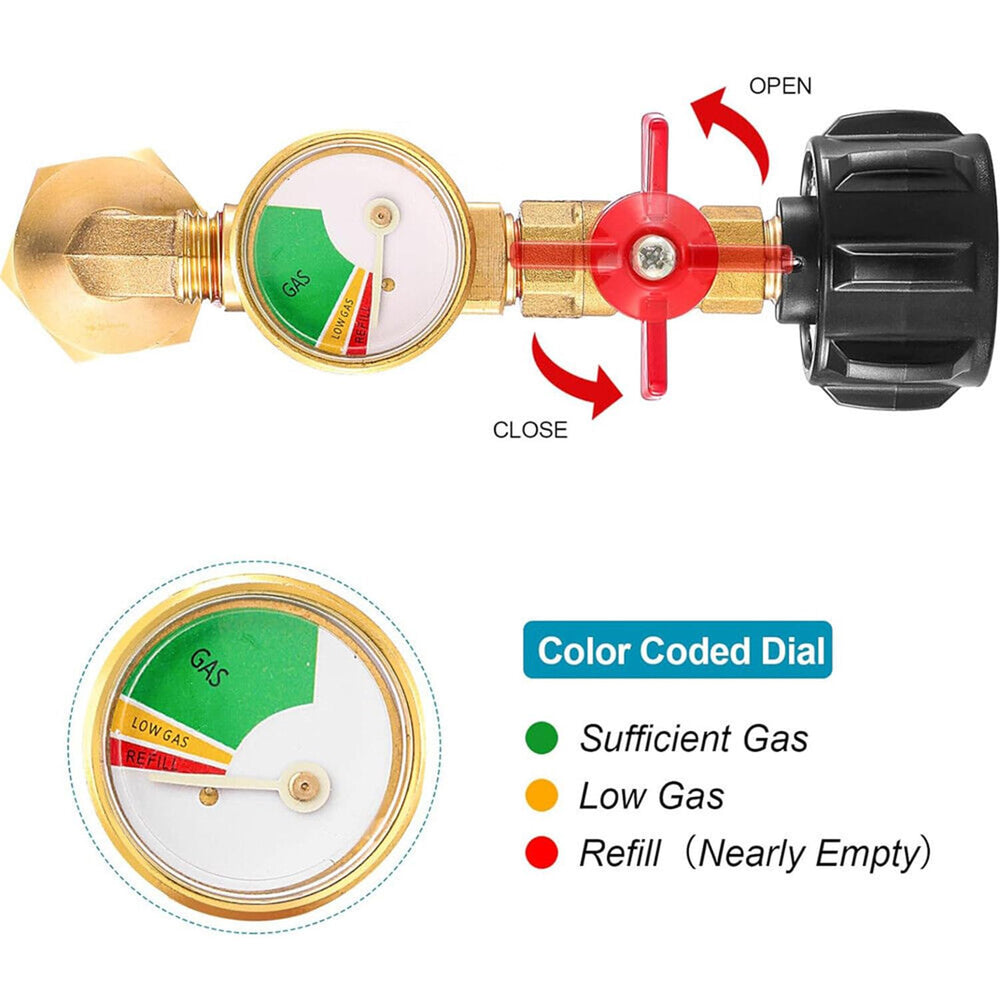 WedFeir adapter with 1lb disposable cylinder threaded on showing proper fit and leak‑resistant seal
