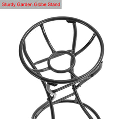 Wenbery stand holding a 12-inch globe in a garden illustrating secure outdoor display