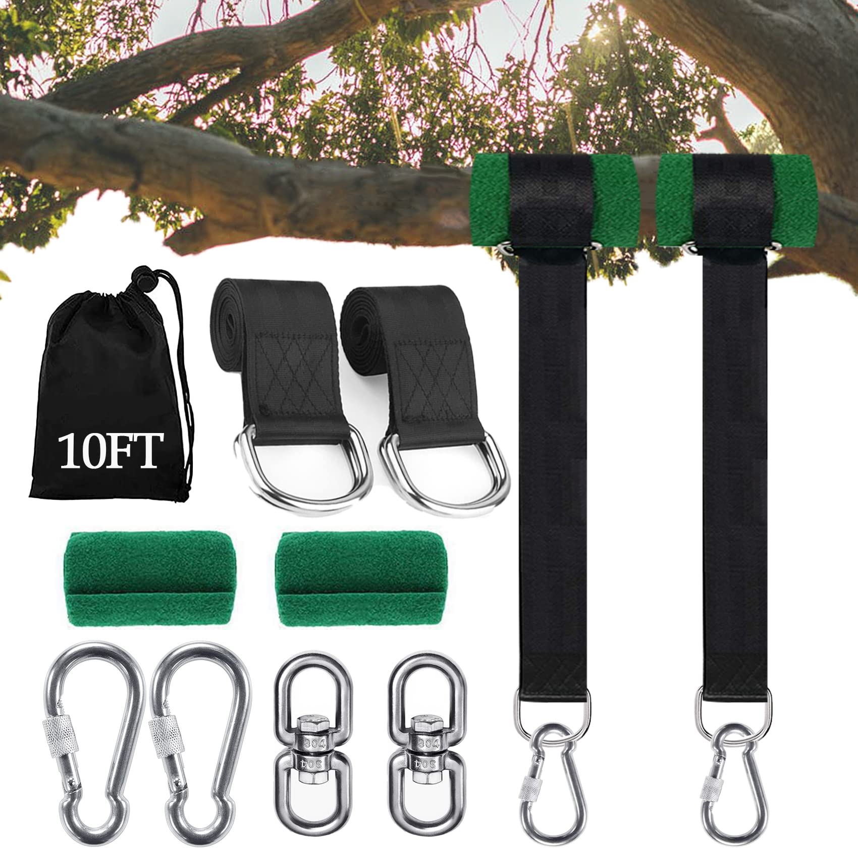 Werfeito front packaging showing 10ft straps and included hardware for easy choice