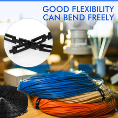 Wesiti used to bundle garden stakes and cables for tidy organization benefit