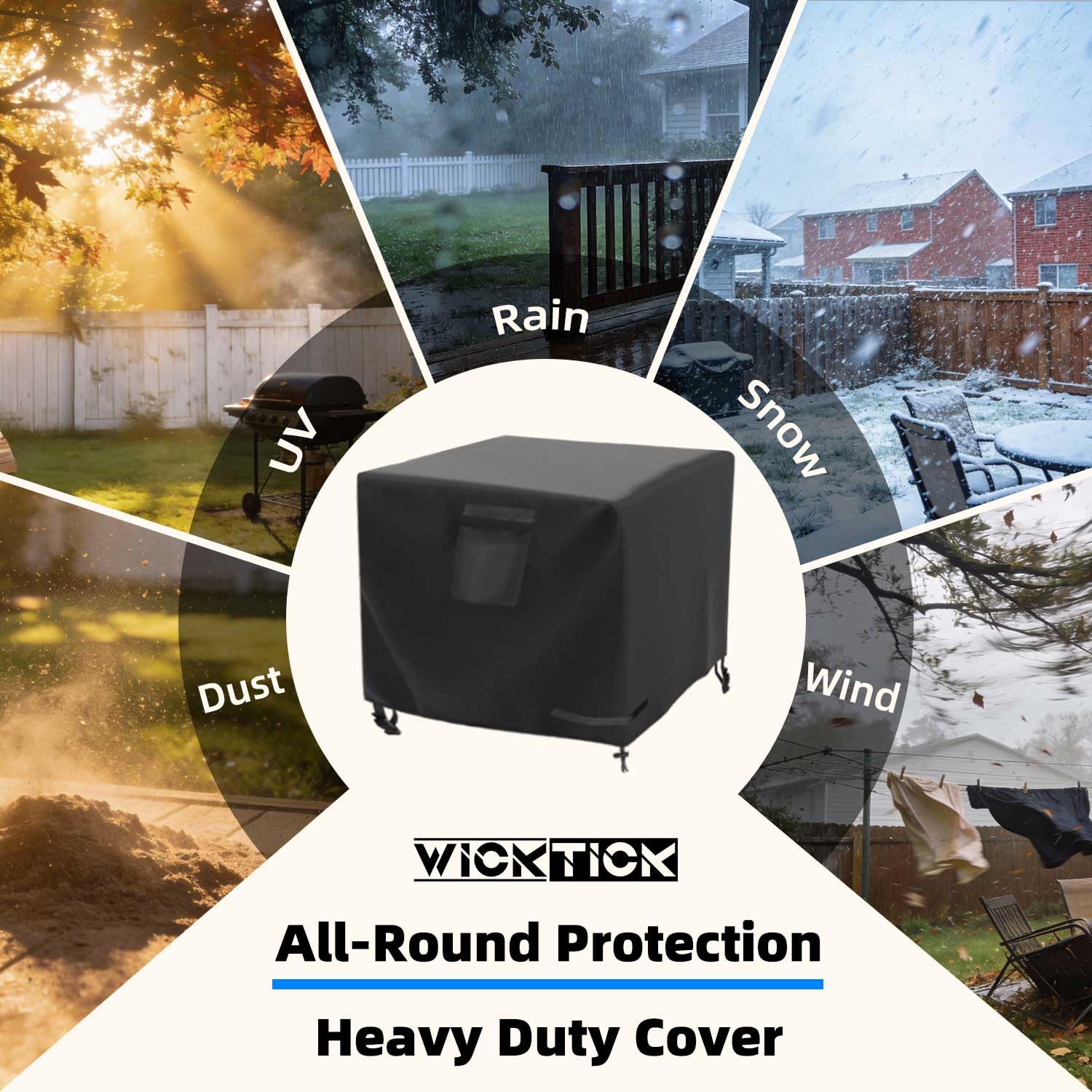 WICKTICK solid side handles and included storage bag for easy handling