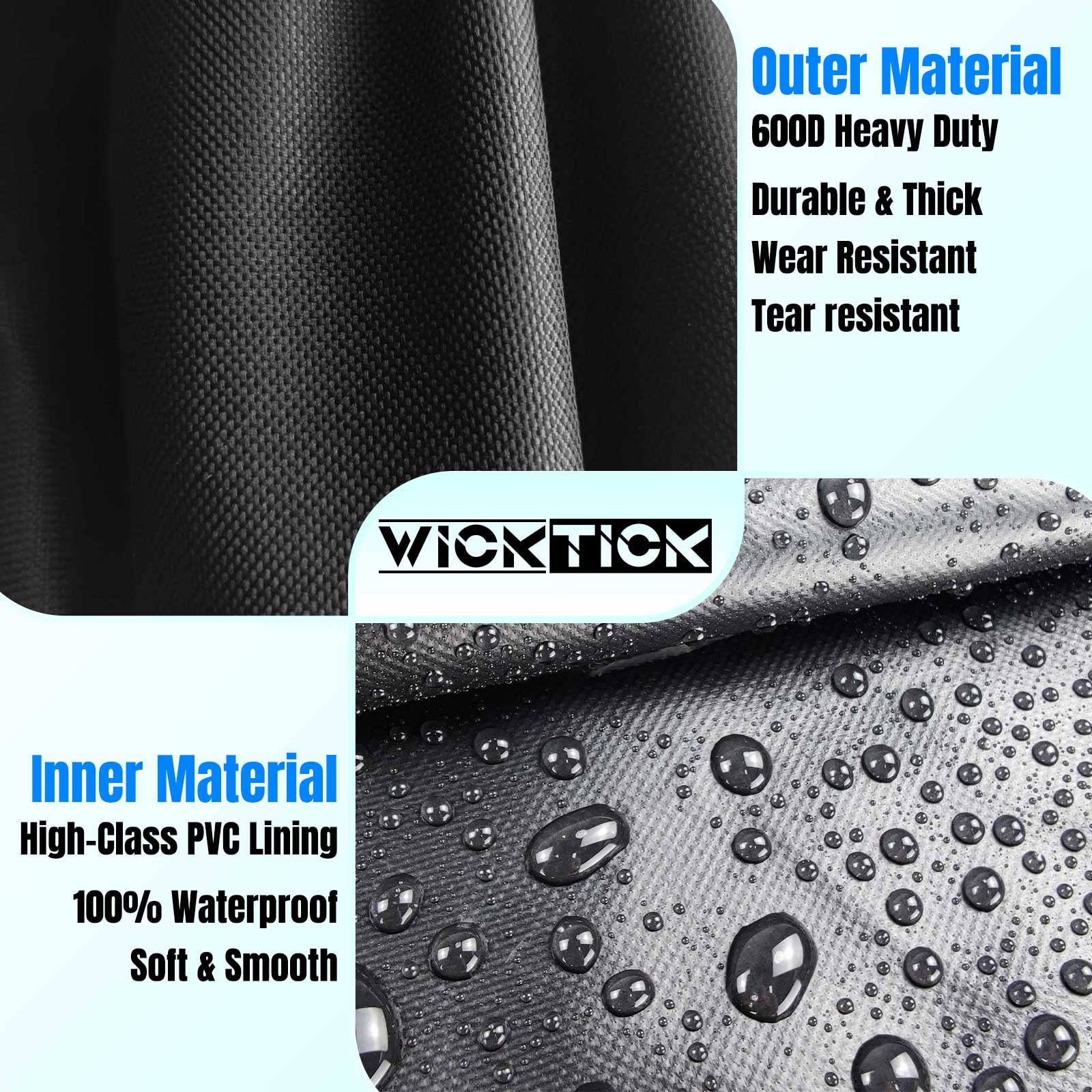 WICKTICK interior PVC lining visible demonstrating waterproof protection