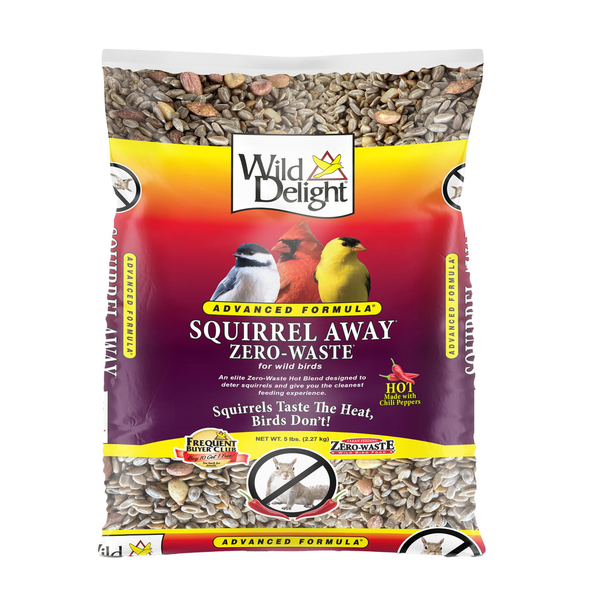 Wild Delight front packaging showing 5 lb bag and product benefits