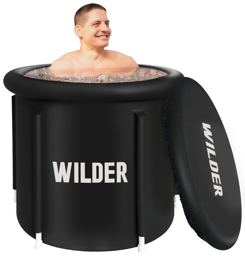 Wilder Games front view of XL ice bath showcasing size and sturdy shell for reliable cold retention
