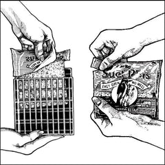 Wildlife Sciences suet cake held by hand illustrating size and easy refill benefit