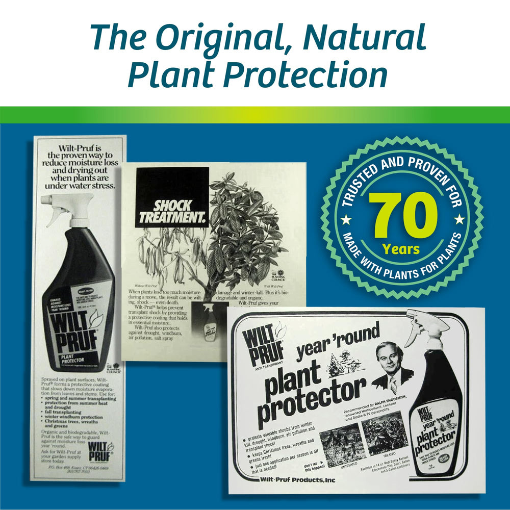Product label close-up showing Wilt-Pruf directions and professional usage tips