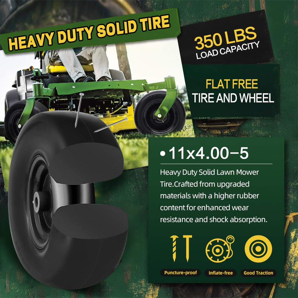 Wiltire wheel installed on a zero-turn mower demonstrating fit and function